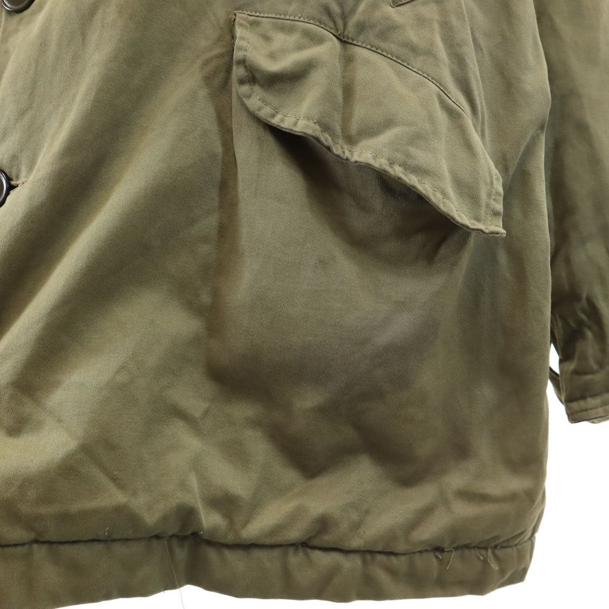 VINTAGE ヴィンテージ 40s 50s クラウンジップ バネクラ 民間品 B-9タイプ フライトジャケット カーキ フード欠損 メンズ
