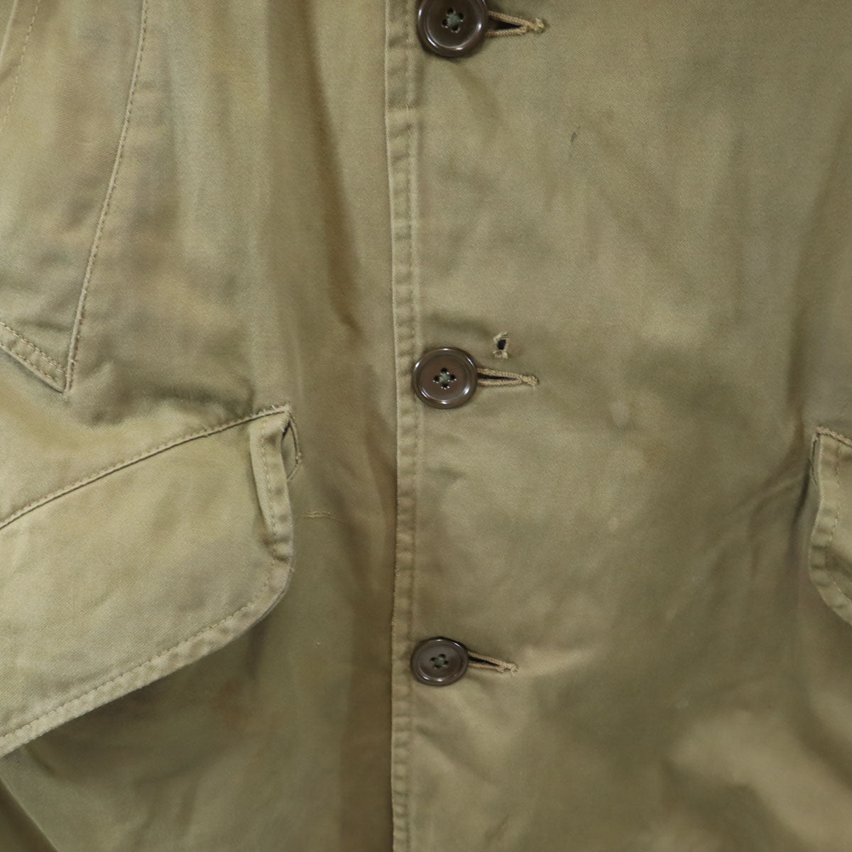 VINTAGE ヴィンテージ 40s 50s クラウンジップ バネクラ 民間品 B-9タイプ フライトジャケット カーキ フード欠損 メンズ