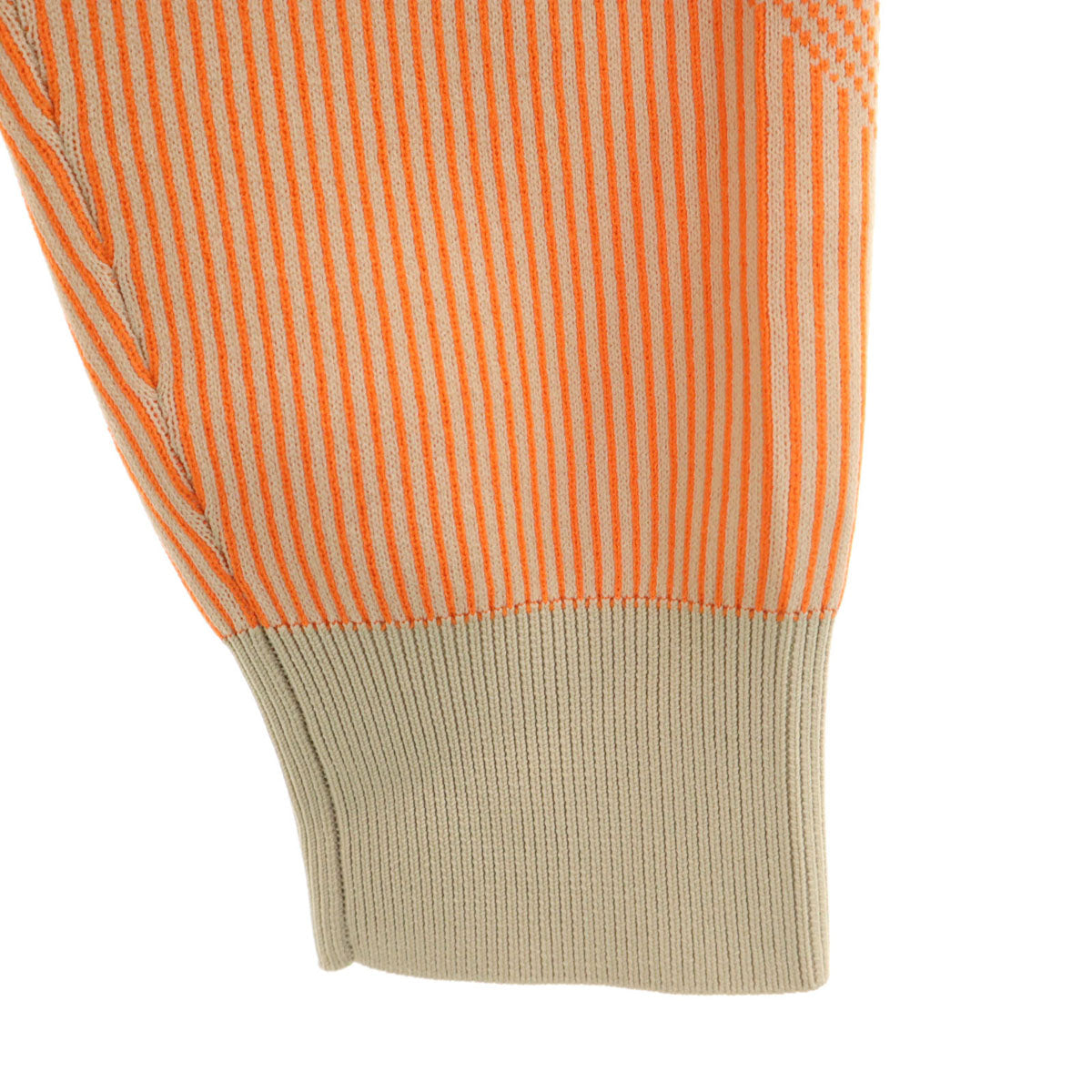 美品 LANVIN SPORT ランバンスポール ストライプ柄 長袖 ニット 40 オレンジ メンズ