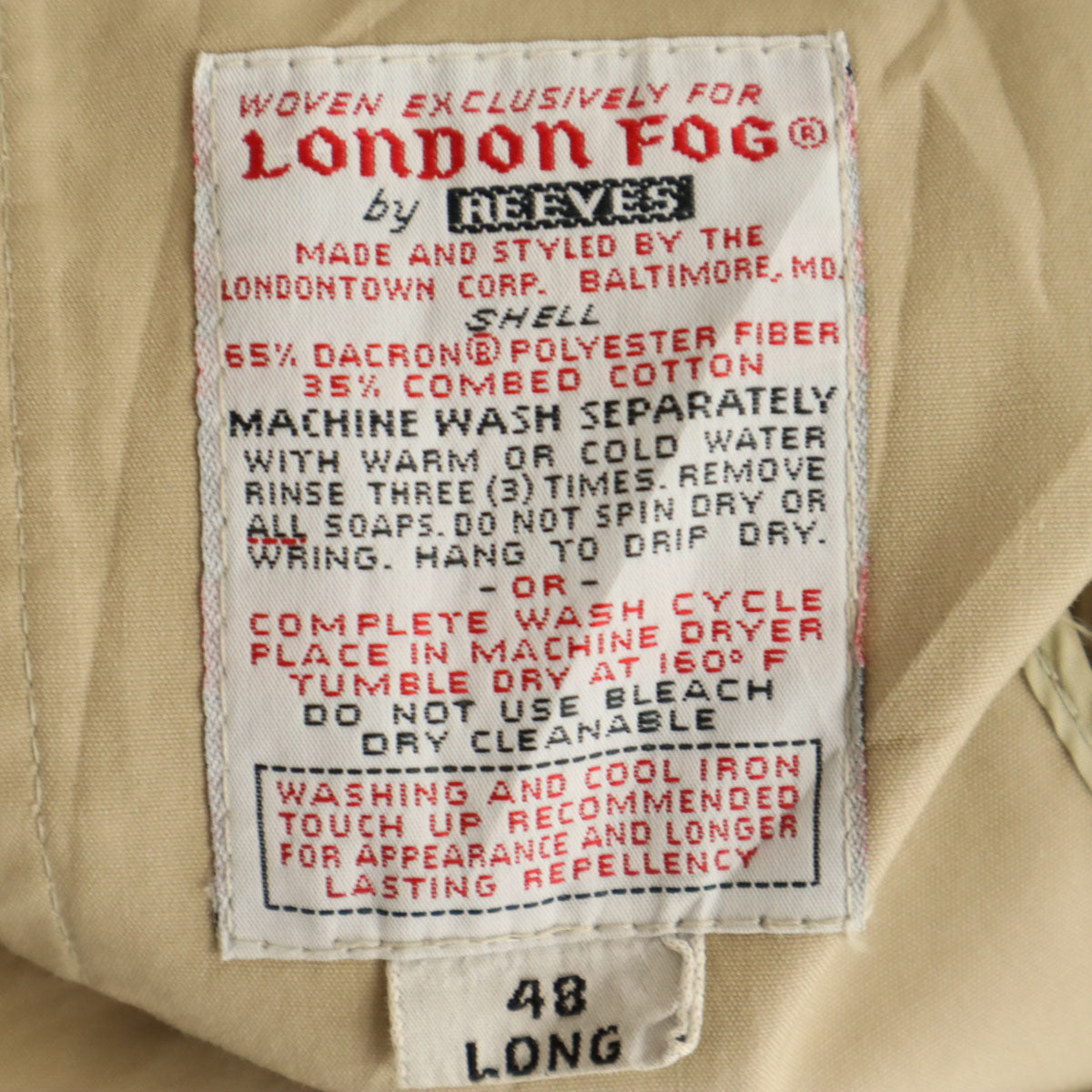 LONDON FOG ロンドンフォグ 80s ヴィンテージ ステンカラーコート 48 ベージュ メンズ