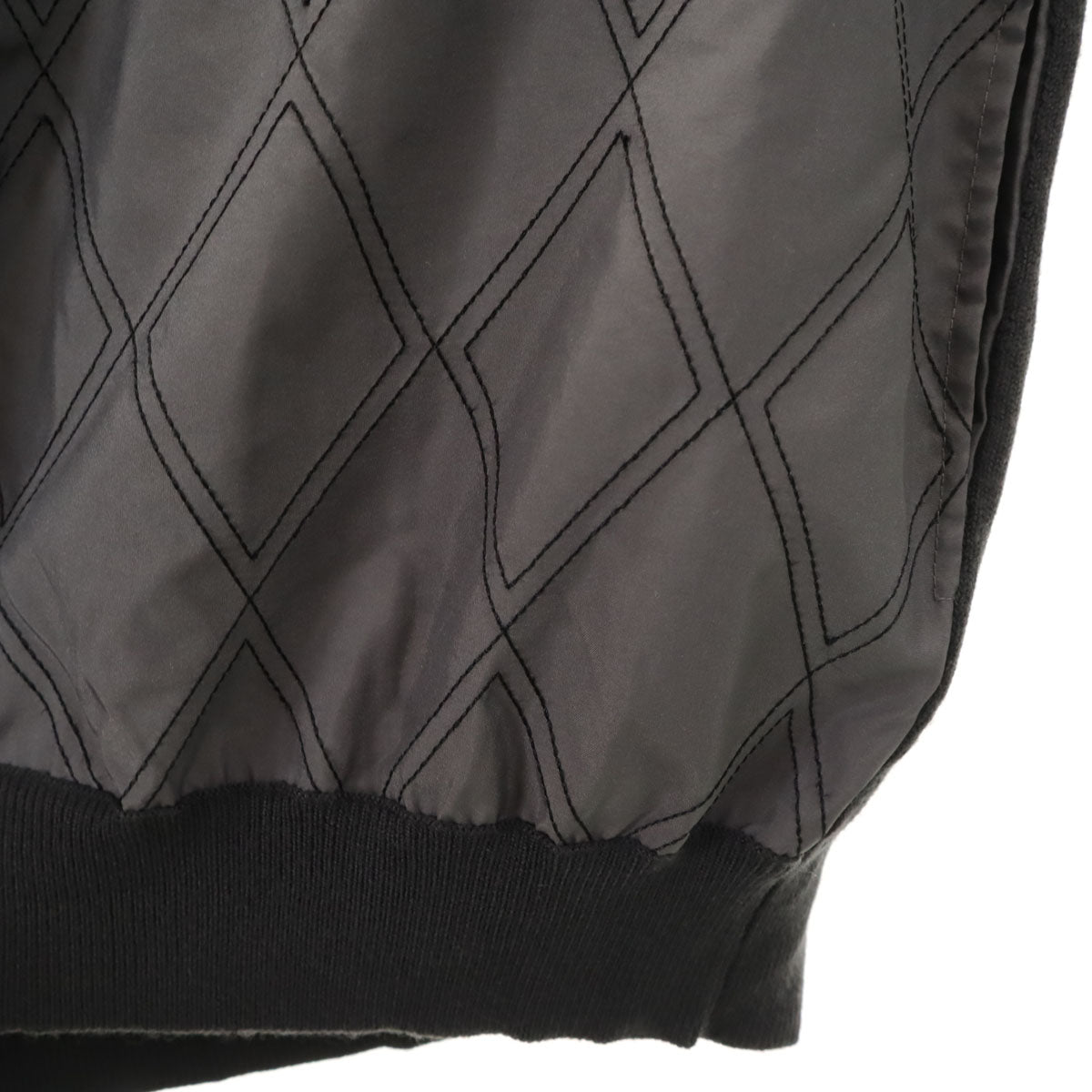 LANVIN SPORT ランバンスポール ダイヤ柄 ニットジャケット 42 チャコールグレー メンズ