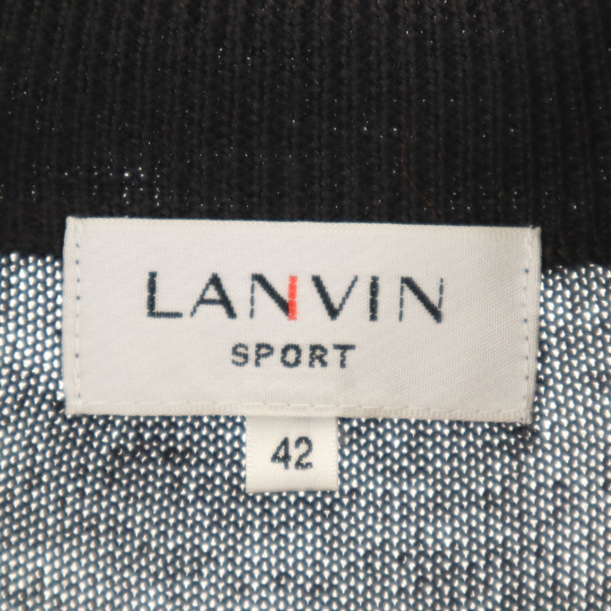 LANVIN SPORT ランバンスポール ダイヤ柄 ニットジャケット 42 チャコールグレー メンズ