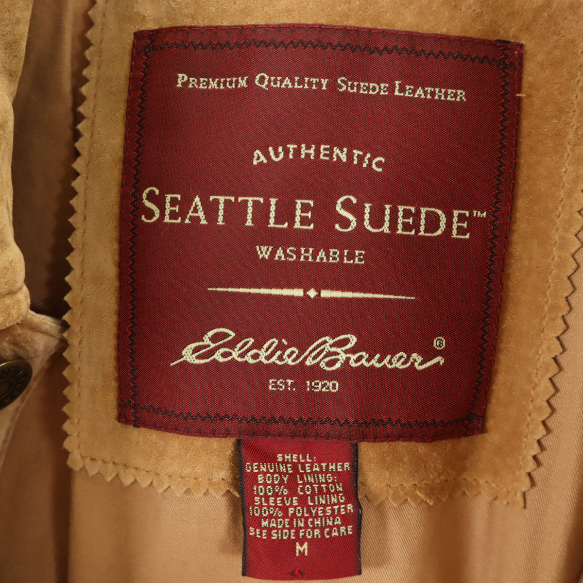 Eddie Bauer エディーバウアー スエード レザージャケット M ベージュ メンズ