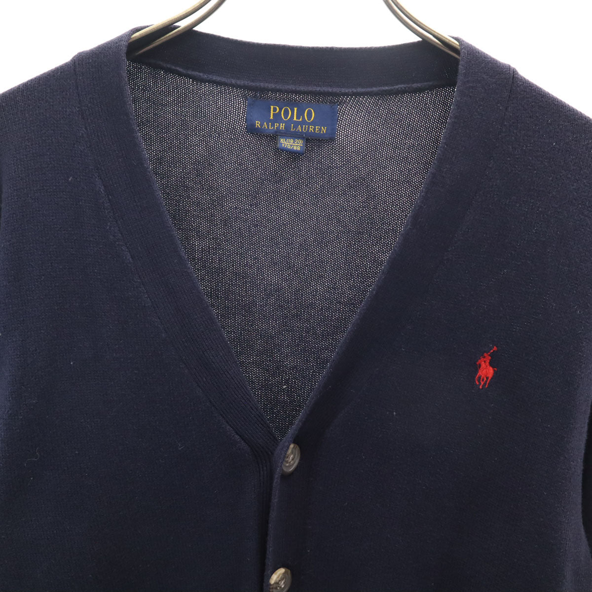 POLO RALPH LAUREN ポロラルフローレン 長袖 Vネック カーディガン XL ネイビー メンズ