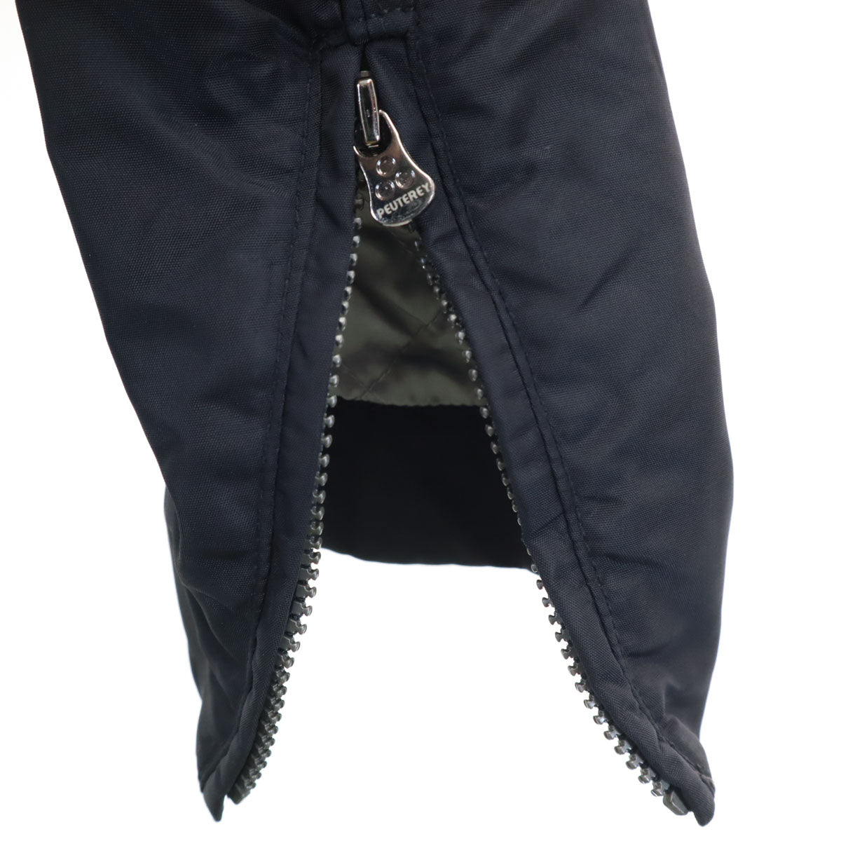 PEUTEREY ピューテリー ダブルジップ ナイロンジャケット 48 ブラック フーディー メンズ