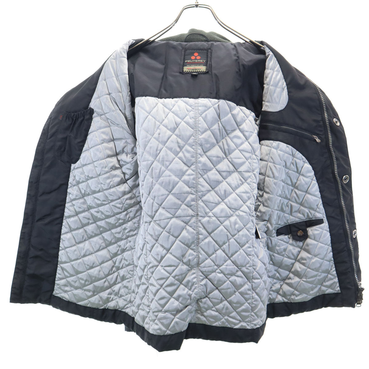 PEUTEREY ピューテリー ダブルジップ ナイロンジャケット 48 ブラック フーディー メンズ