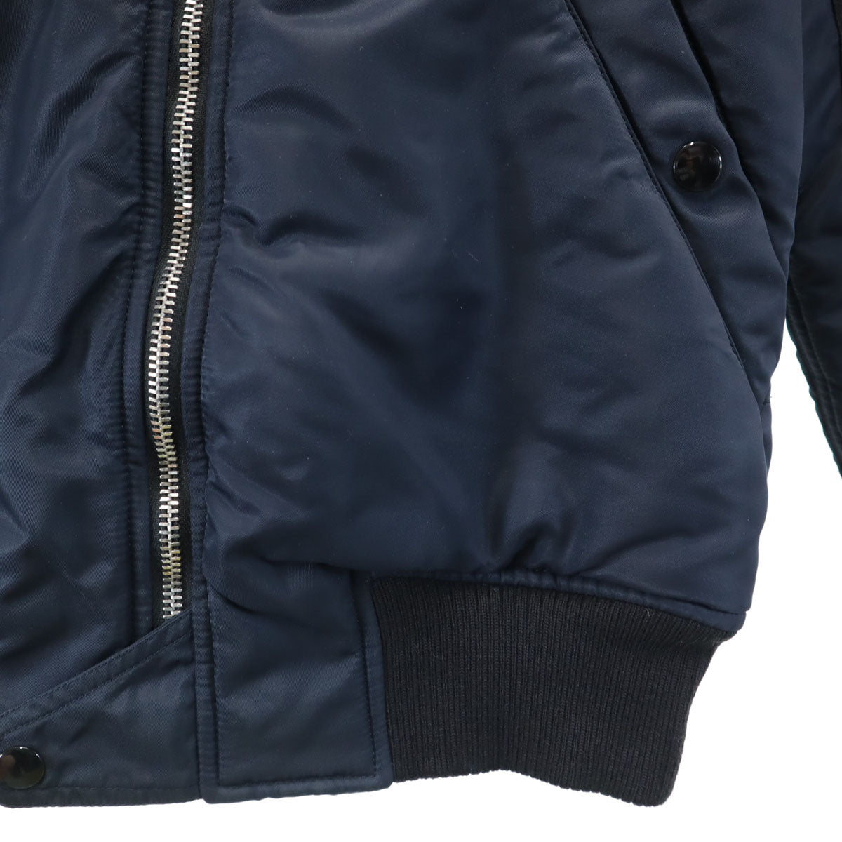 SAINT LAURENT サンローラン 15AW イタリア製 マーモットファー N-2B ミリタリージャケット 42 ネイビー フライトジャケット メンズ