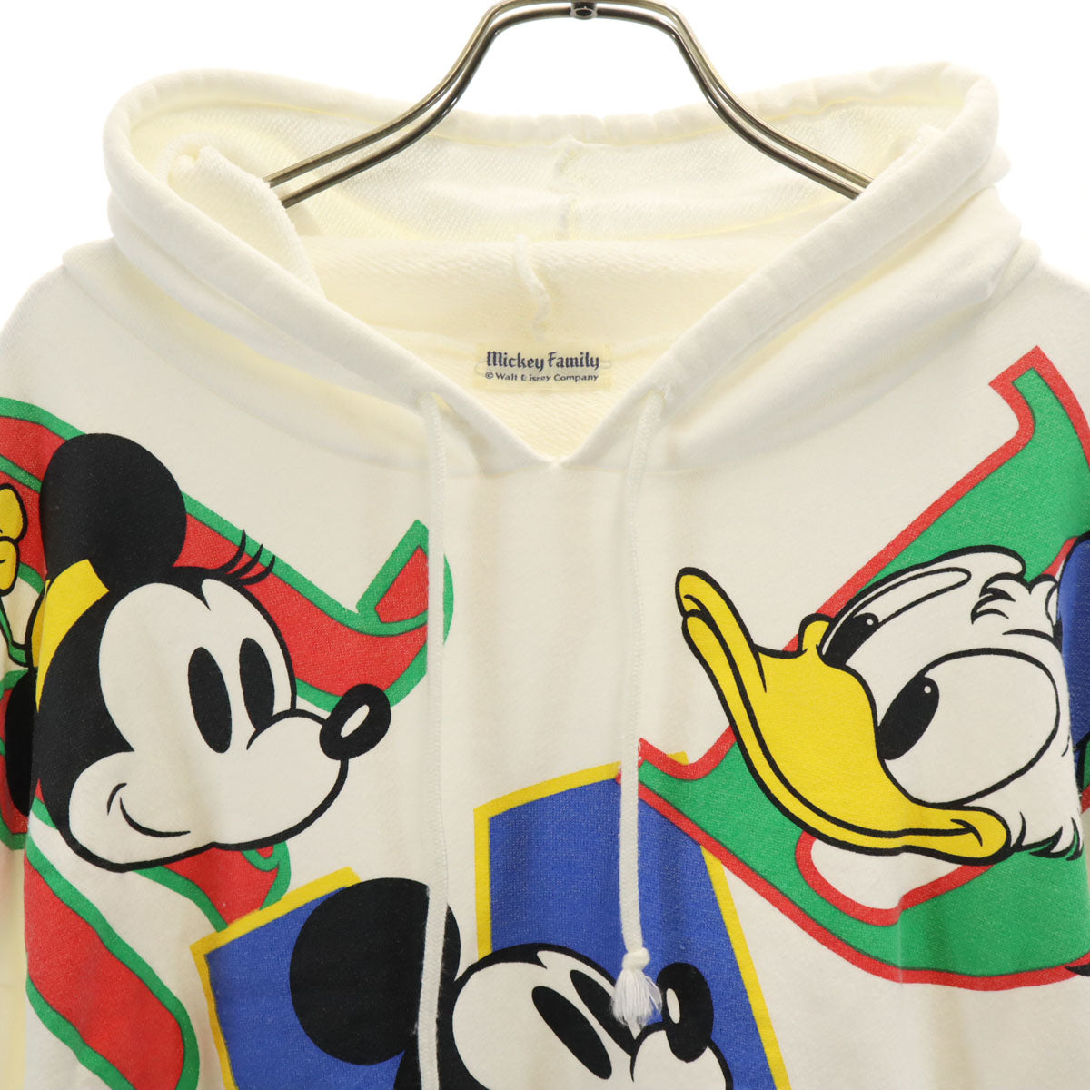 Mickey Family ミッキーファミリー 90s オールド 長袖 スウェットパーカー ホワイト メンズ