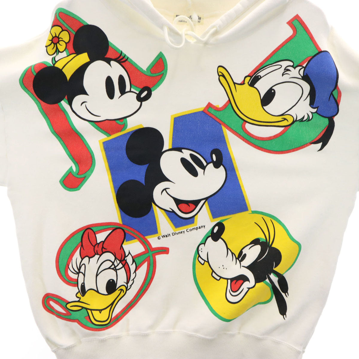 Mickey Family ミッキーファミリー 90s オールド 長袖 スウェットパーカー ホワイト メンズ