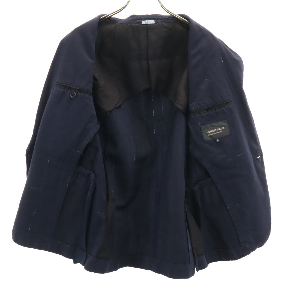 COMME des GARCONS HOMME DEUX コムデギャルソンオムドゥ 2016年 日本製 チェック柄 テーラードジャケット XS ネイビー メンズ