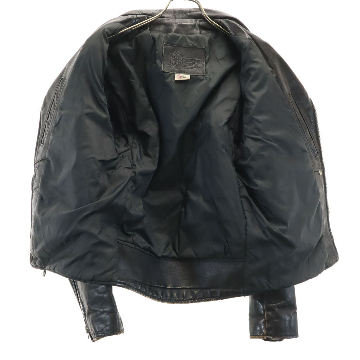 BRANDED GARMENTS ブランデッドガーメンツ 80s USA製 ヴィンテージ 本革レザー ダブルライダースジャケット 36 ブラック メンズ