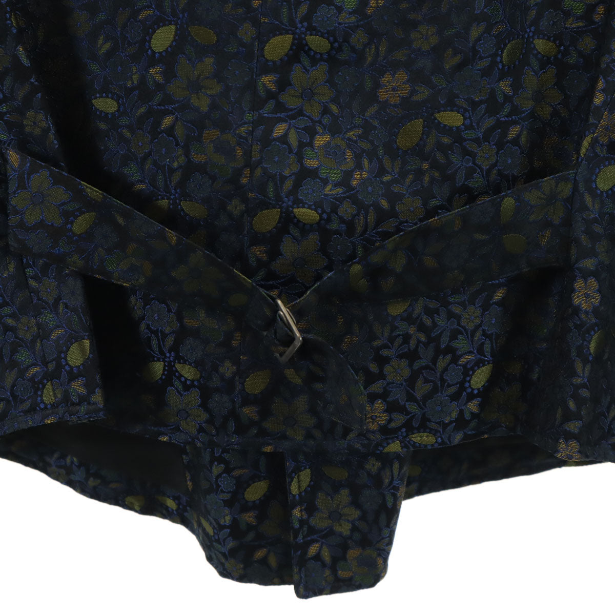 KENZO ケンゾー 90s 日本製 シルク オールド 花柄 スタンドカラー ジャケット F ネイビー レディース