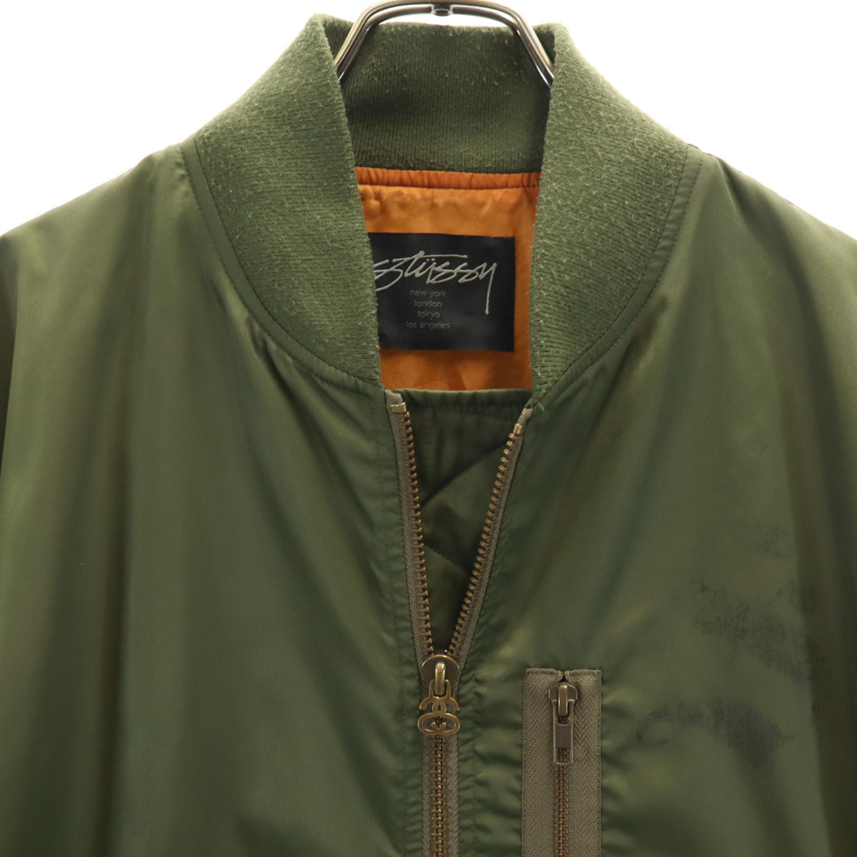 STUSSY ステューシー MA-1 フライトジャケット M カーキ メンズ