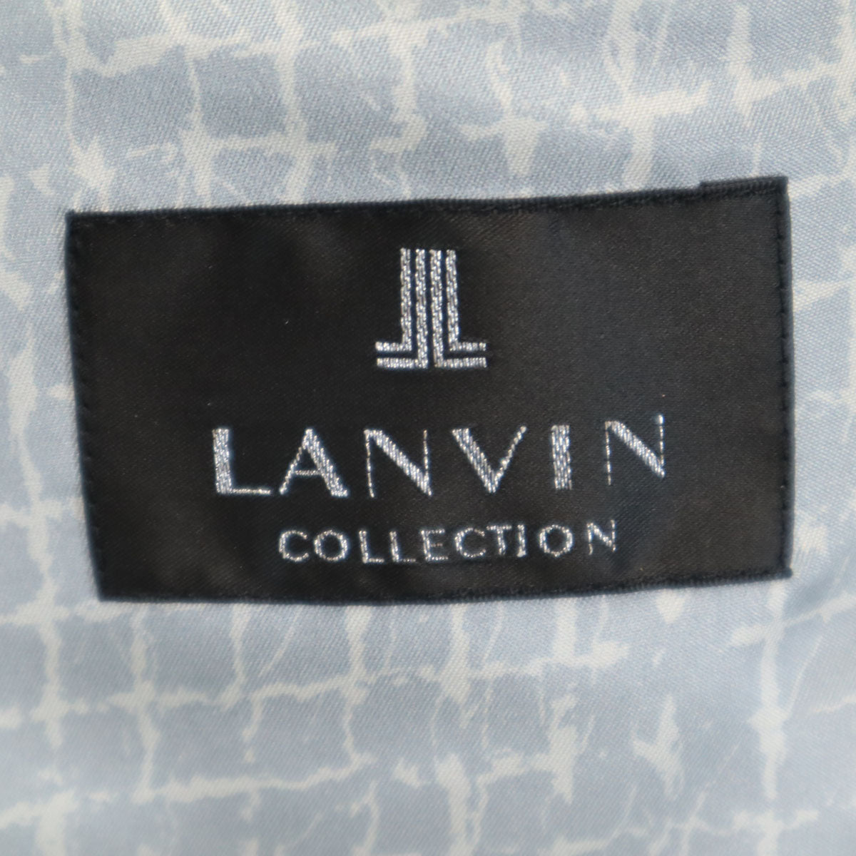 LANVIN LA COLLECTION ランバンコレクション 日本製 羊革レザー テーラードジャケット 52 青紺 メンズ