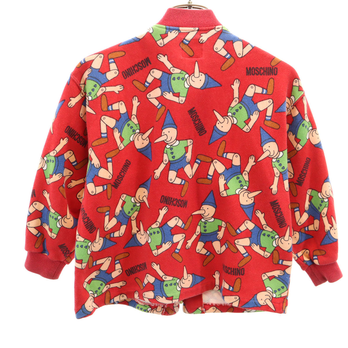 MOSCHINO JUNIOR モスキーノ ジュニア ピノキオ柄 スウェット ジップジャケット 120 レッド キッズ