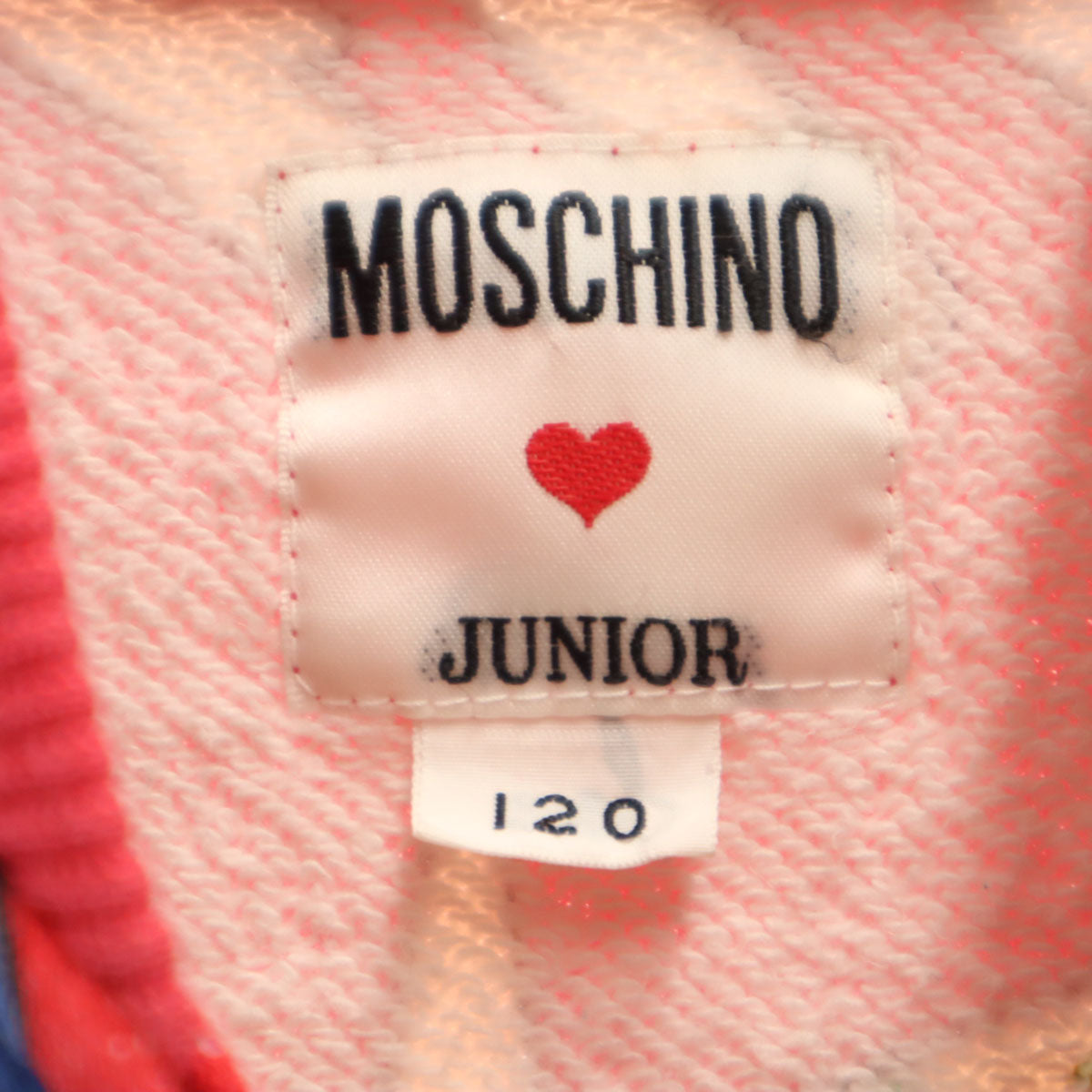 MOSCHINO JUNIOR モスキーノ ジュニア ピノキオ柄 スウェット ジップジャケット 120 レッド キッズ