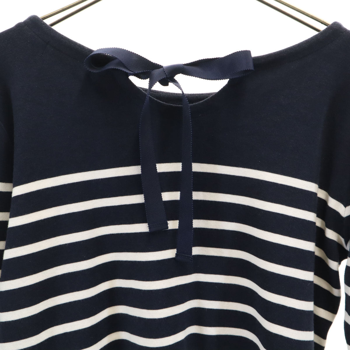 BLUE LABEL CRESTBRIDGE ブルーレーベルクレストブリッジ ボーダー柄 7分袖 カットソー 38 ネイビー トップス レディース