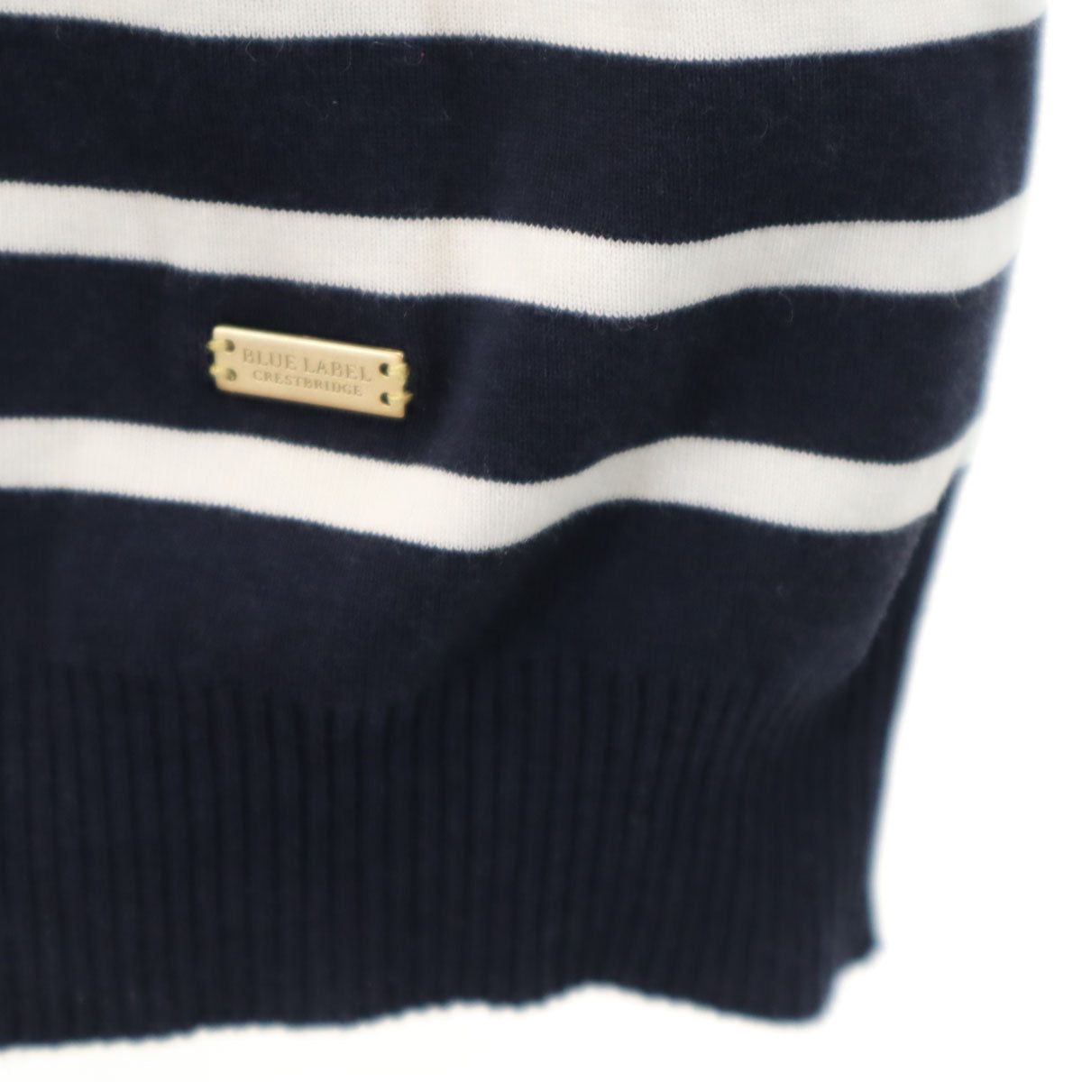 BLUE LABEL CRESTBRIDGE ブルーレーベルクレストブリッジ ボーダー柄 7分袖 カットソー 38 ネイビー トップス レディース