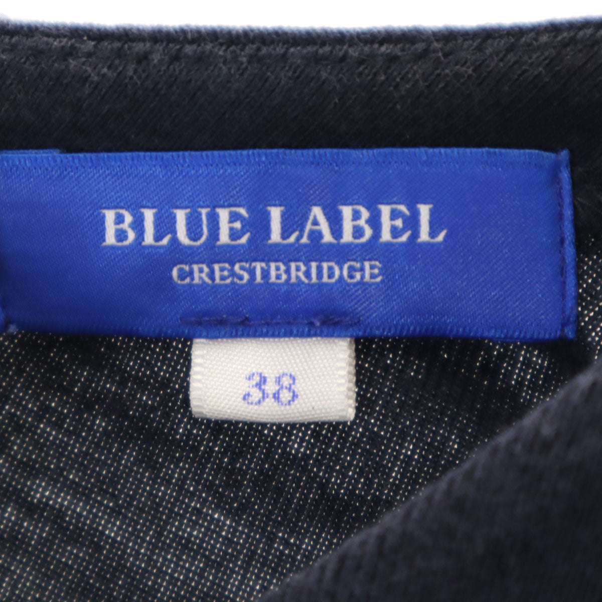 BLUE LABEL CRESTBRIDGE ブルーレーベルクレストブリッジ ボーダー柄 7分袖 カットソー 38 ネイビー トップス レディース