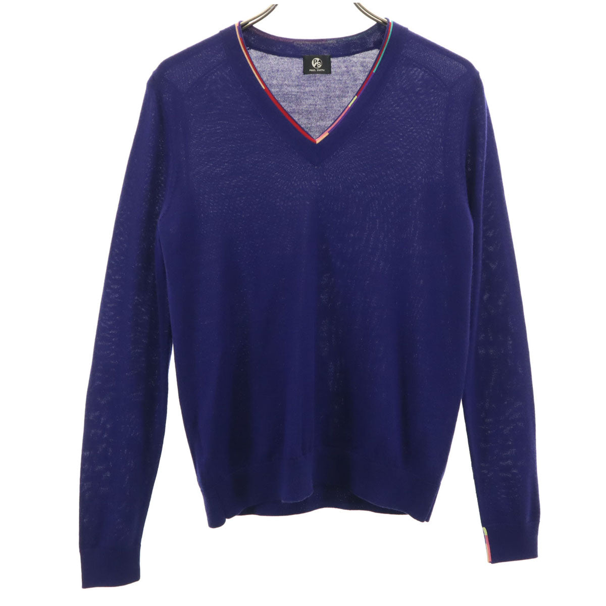 PS Paul Smith ピーエスポールスミス 長袖 Vネック ニット M 青紫 レディース