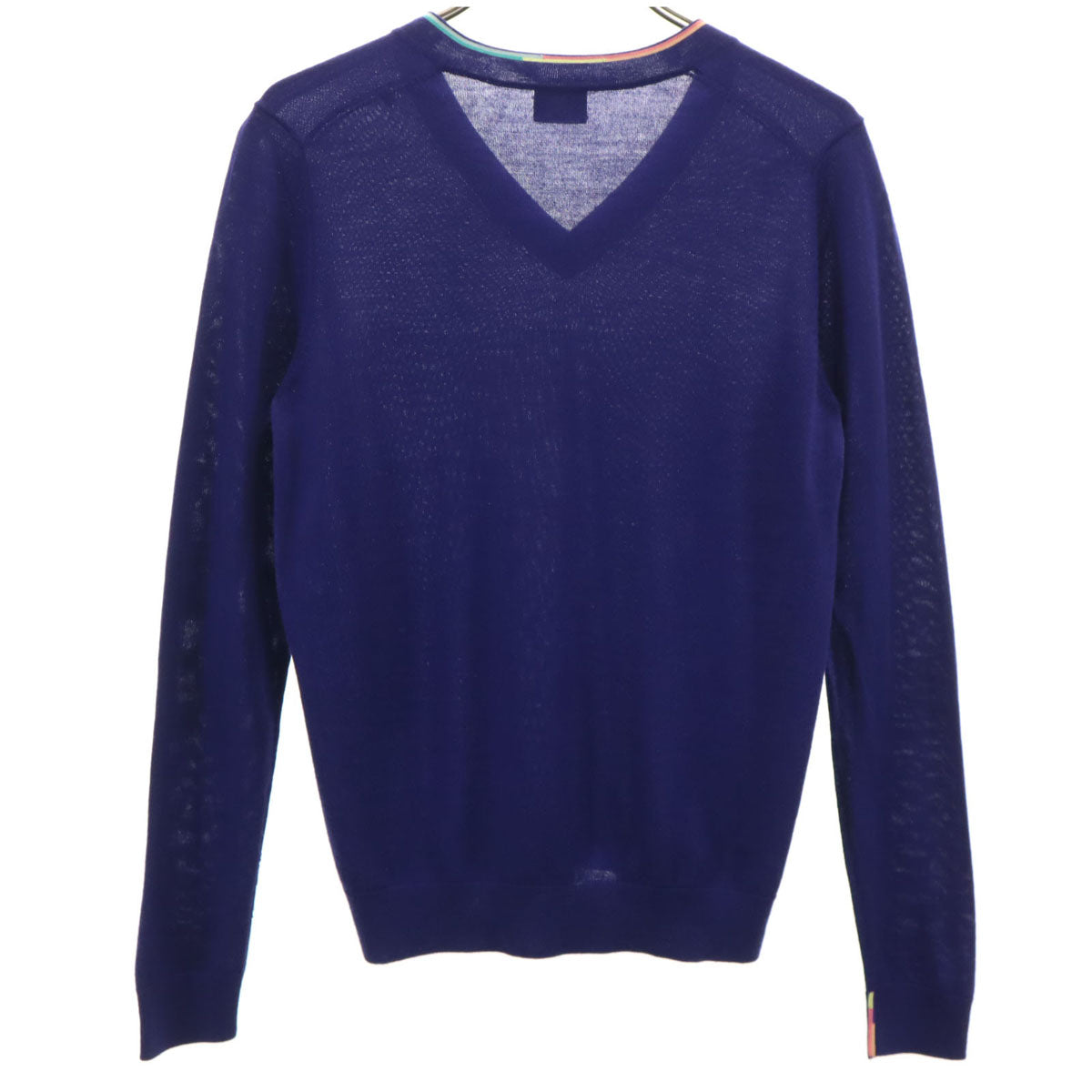 PS Paul Smith ピーエスポールスミス 長袖 Vネック ニット M 青紫 レディース