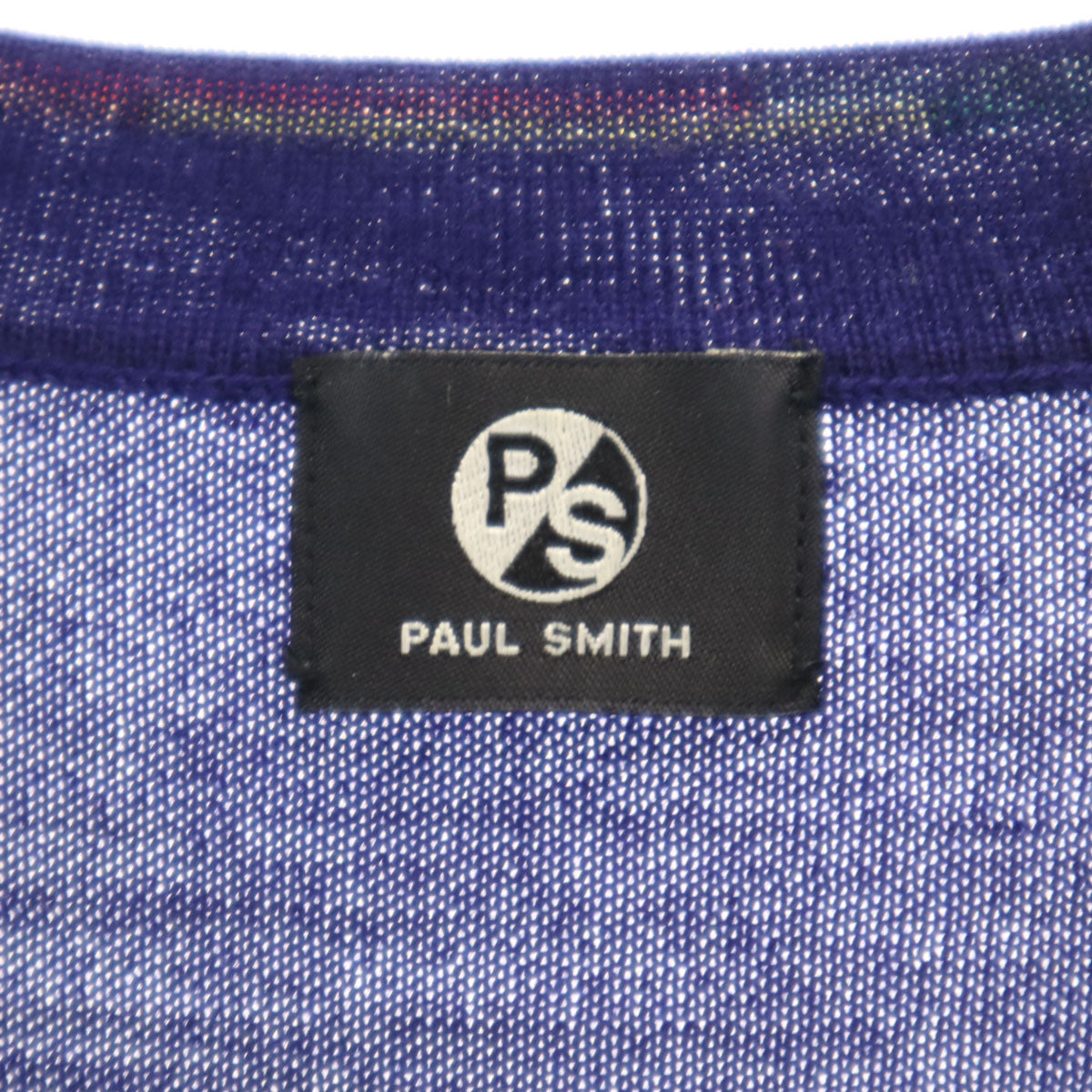 PS Paul Smith ピーエスポールスミス 長袖 Vネック ニット M 青紫 レディース