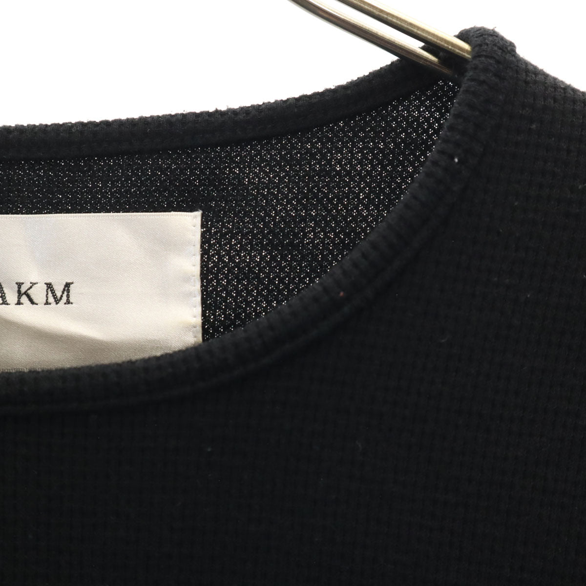 AKM エイケイエム 長袖 ワッフル カットソー M ブラック メンズ