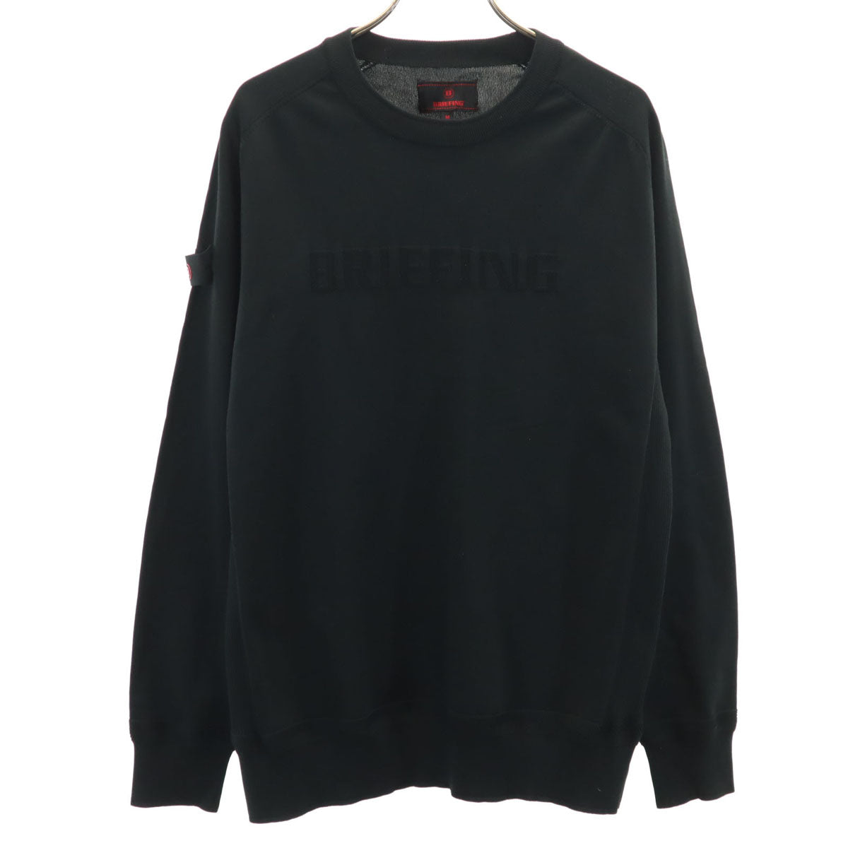 美品 BRIEFING ブリーフィング ゴルフ 長袖 クルーネック ニット M ブラック メンズ