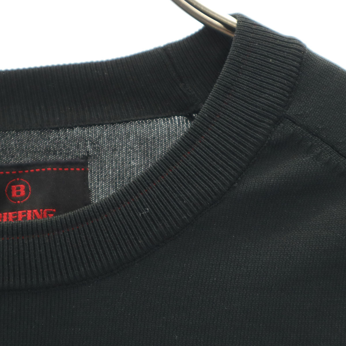 美品 BRIEFING ブリーフィング ゴルフ 長袖 クルーネック ニット M ブラック メンズ