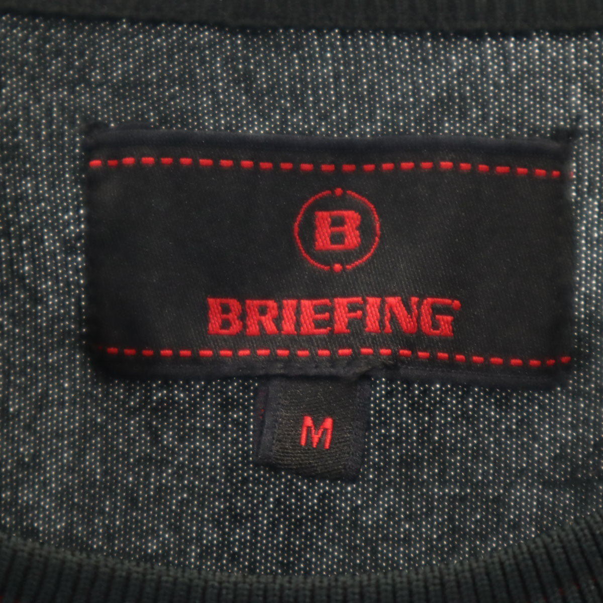 美品 BRIEFING ブリーフィング ゴルフ 長袖 クルーネック ニット M ブラック メンズ