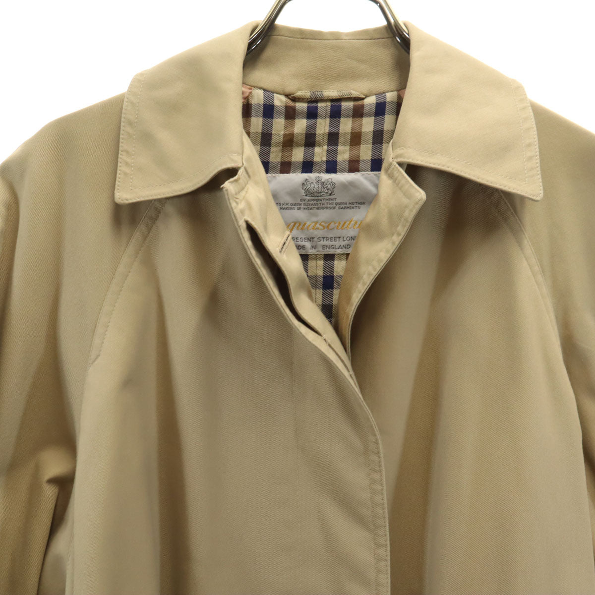 Aquascutum アクアスキュータム 80s ヴィンテージ ステンカラーコート ベージュ レディース