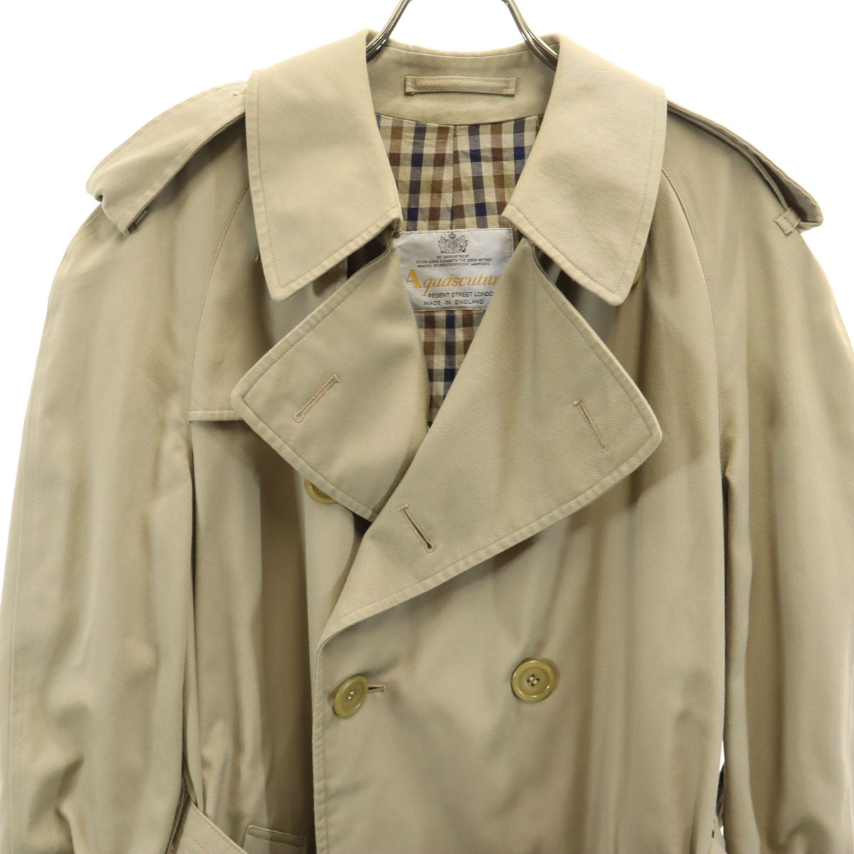 Aquascutum アクアスキュータム 70s 80s ヴィンテージ トレンチコート M ベージュ メンズ