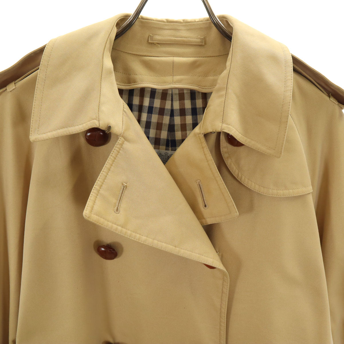Aquascutum アクアスキュータム 80s 90s オールド トレンチコート ベージュ レディース