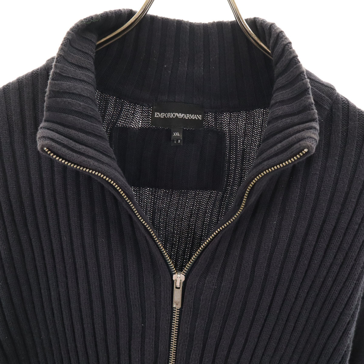 Emporio Armani エンポリオアルマーニ ニットジャケット XXL チャコール ビッグサイズ メンズ