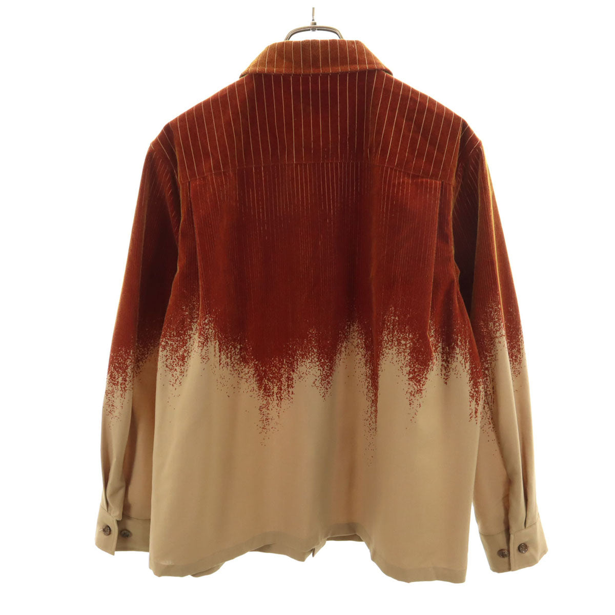 美品 TAAKK ターク 日本製 長袖 フロック加工 シャツ 2 ブラウン メンズ