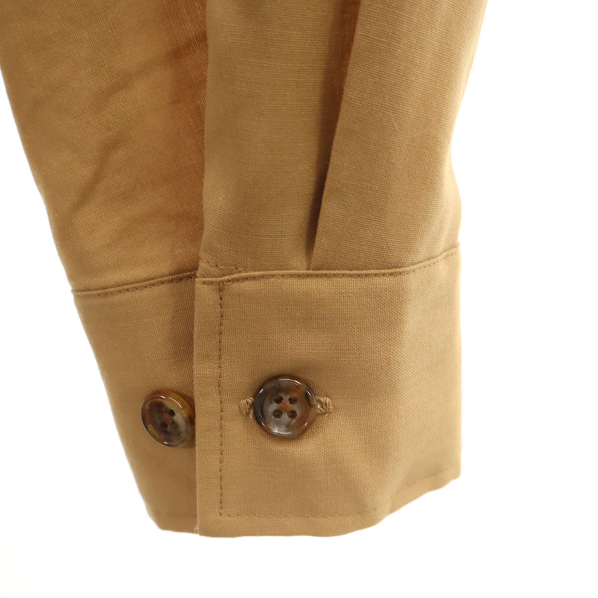 美品 TAAKK ターク 日本製 長袖 フロック加工 シャツ 2 ブラウン メンズ