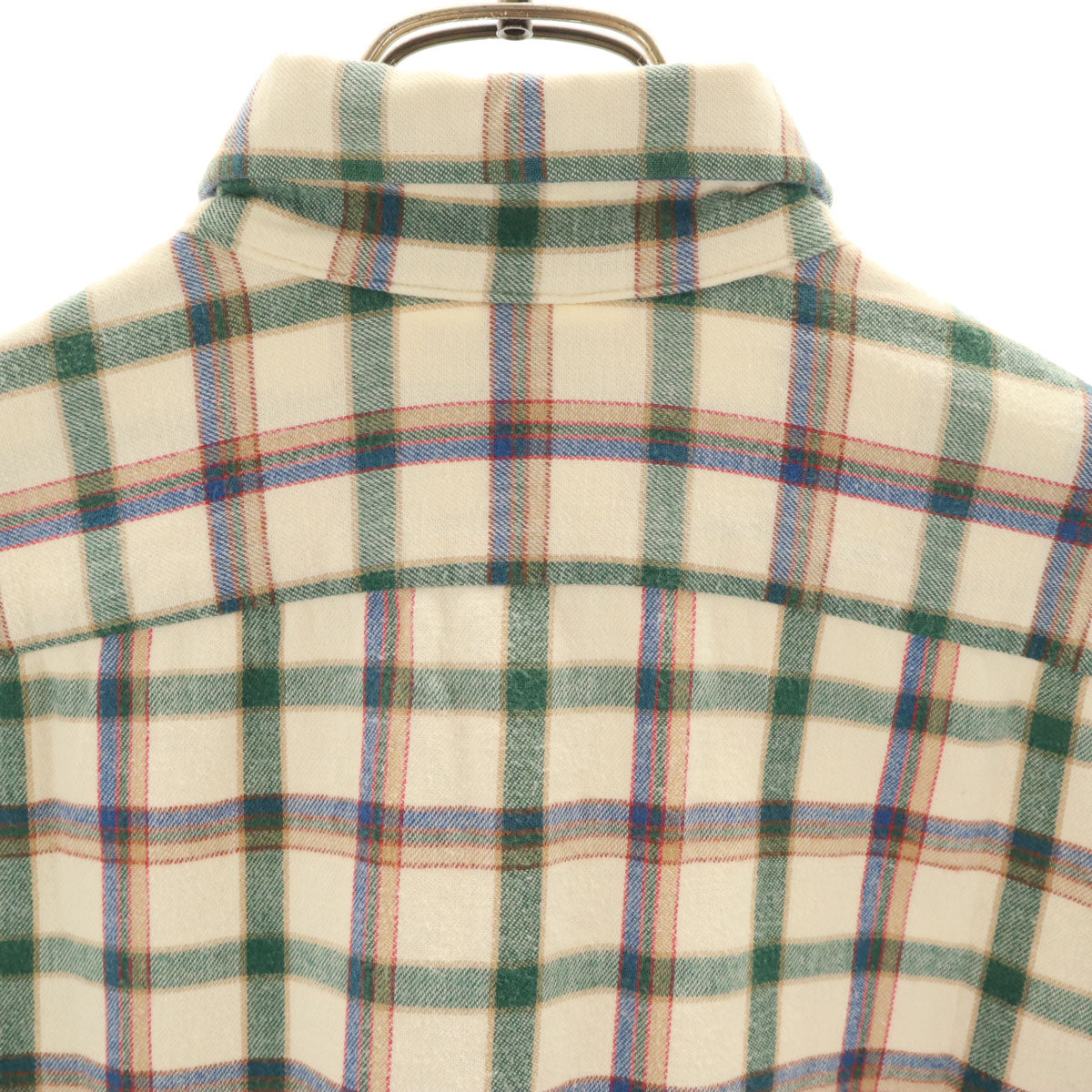 L.L.Bean エルエルビーン 90s USA製 オールド チェック柄 長袖 コットンネル ボタンダウンシャツ M ベージュ アウトドア メンズ
