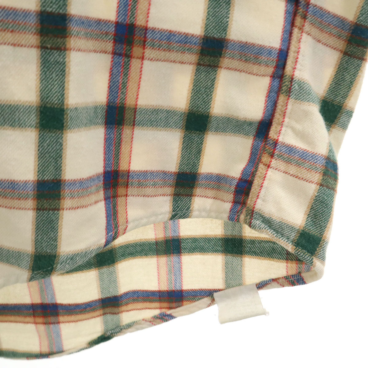 L.L.Bean エルエルビーン 90s USA製 オールド チェック柄 長袖 コットンネル ボタンダウンシャツ M ベージュ アウトドア メンズ