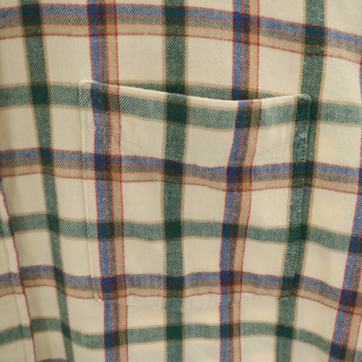 L.L.Bean エルエルビーン 90s USA製 オールド チェック柄 長袖 コットンネル ボタンダウンシャツ M ベージュ アウトドア メンズ