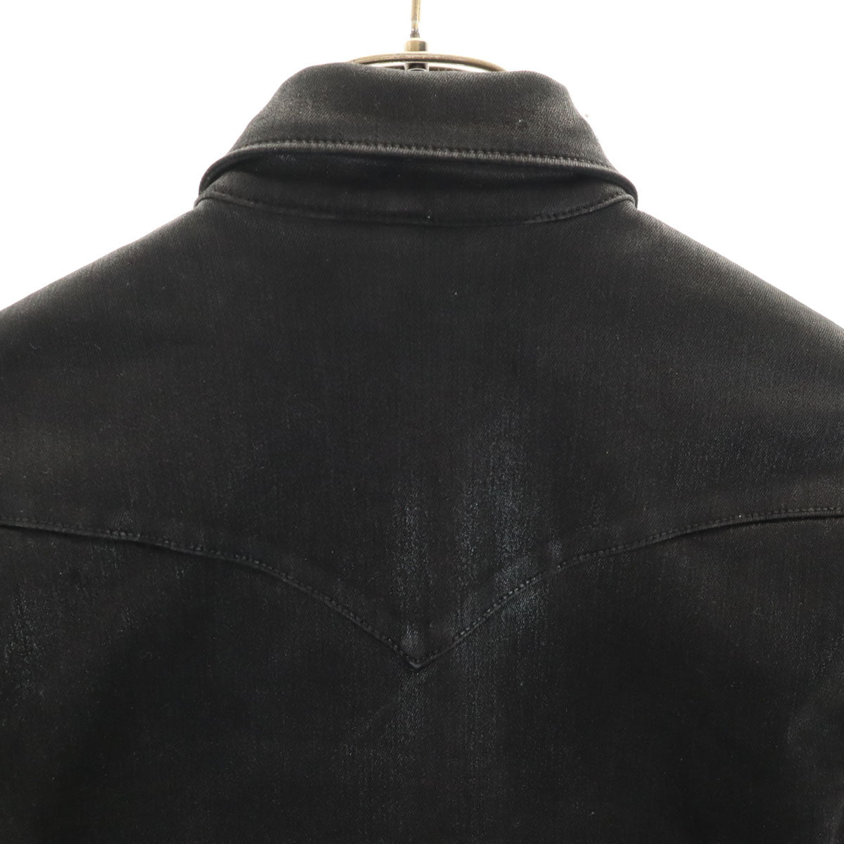 GalaabenD ガラアーベント 日本製 長袖 コーティング加工 ウエスタンシャツ ブラック メンズ