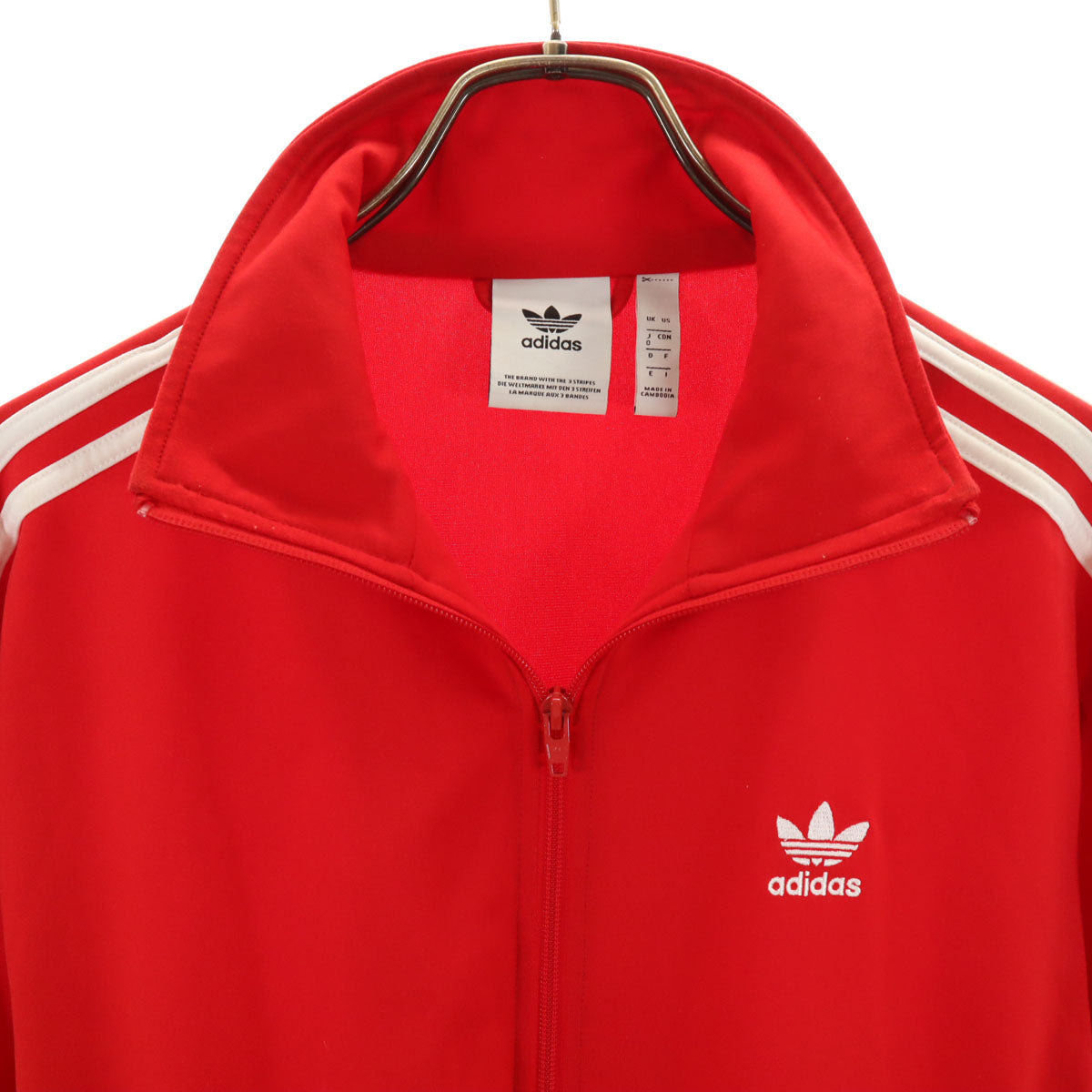 adidas アディダス トレフォイルロゴ トラックジャケット 上下 セットアップ O/L レッド ジャージ 3ライン メンズ