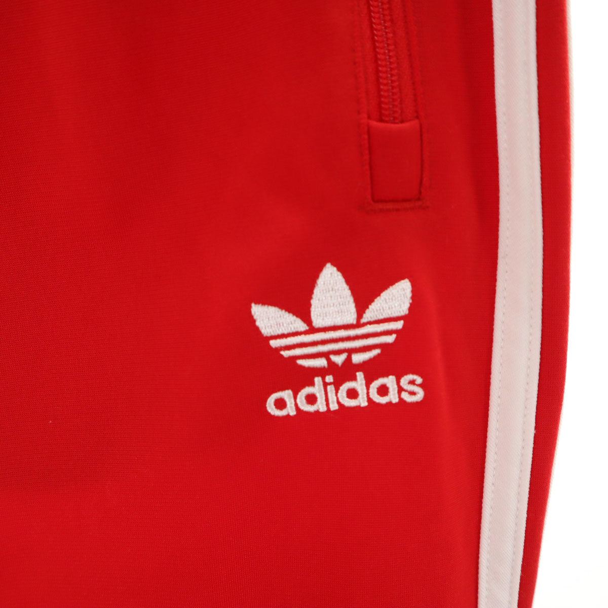 adidas アディダス トレフォイルロゴ トラックジャケット 上下 セットアップ O/L レッド ジャージ 3ライン メンズ