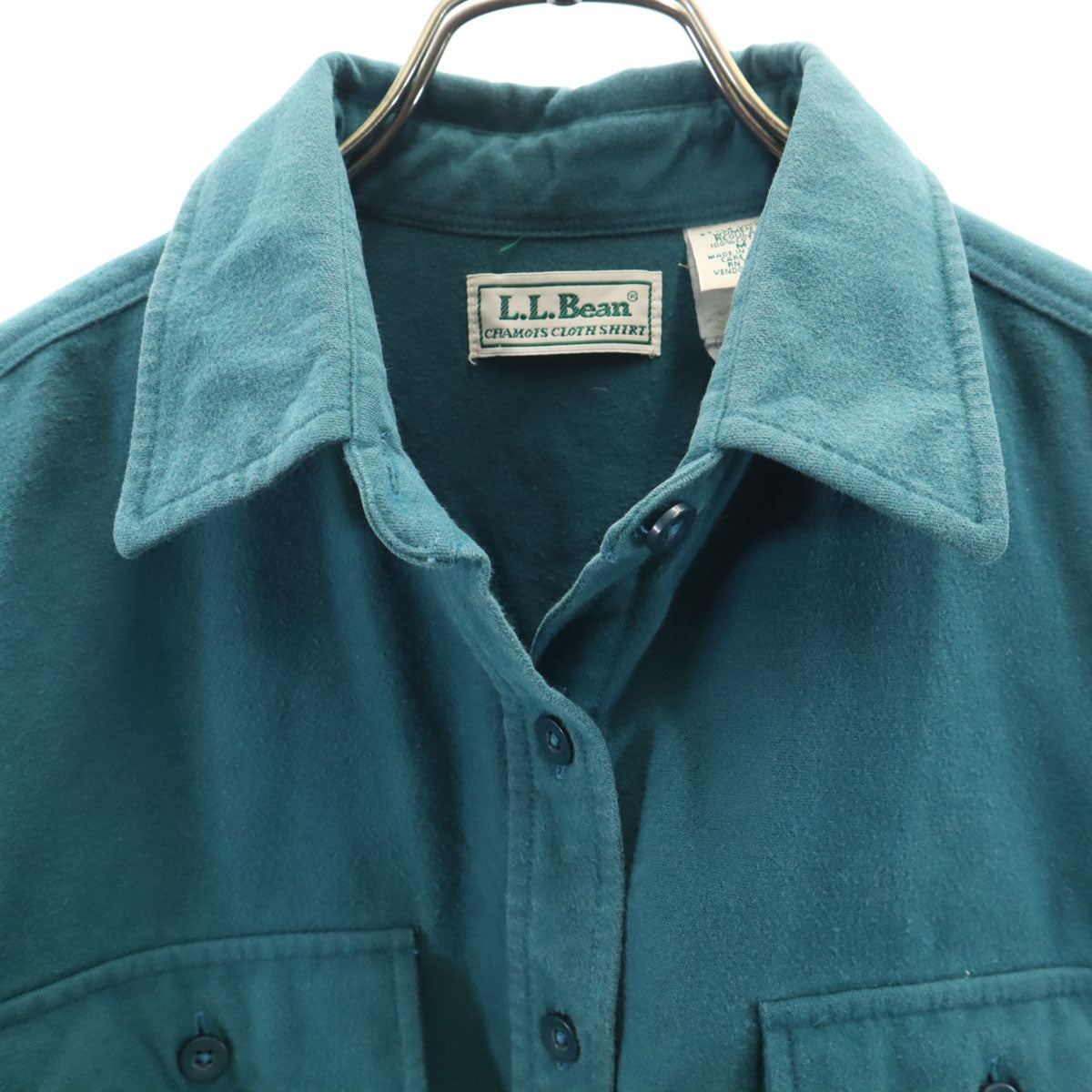 L.L.Bean エルエルビーン 90s オールド 長袖 シャモアクロス シャツ M グリーン系 アウトドア フランネル レディース