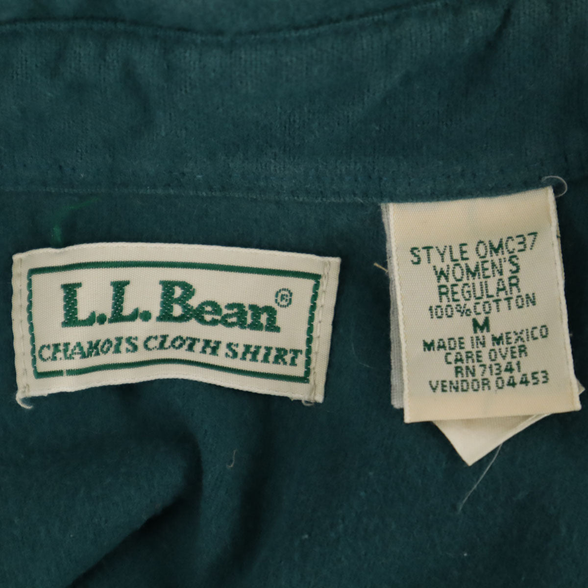 L.L.Bean エルエルビーン 90s オールド 長袖 シャモアクロス シャツ M グリーン系 アウトドア フランネル レディース