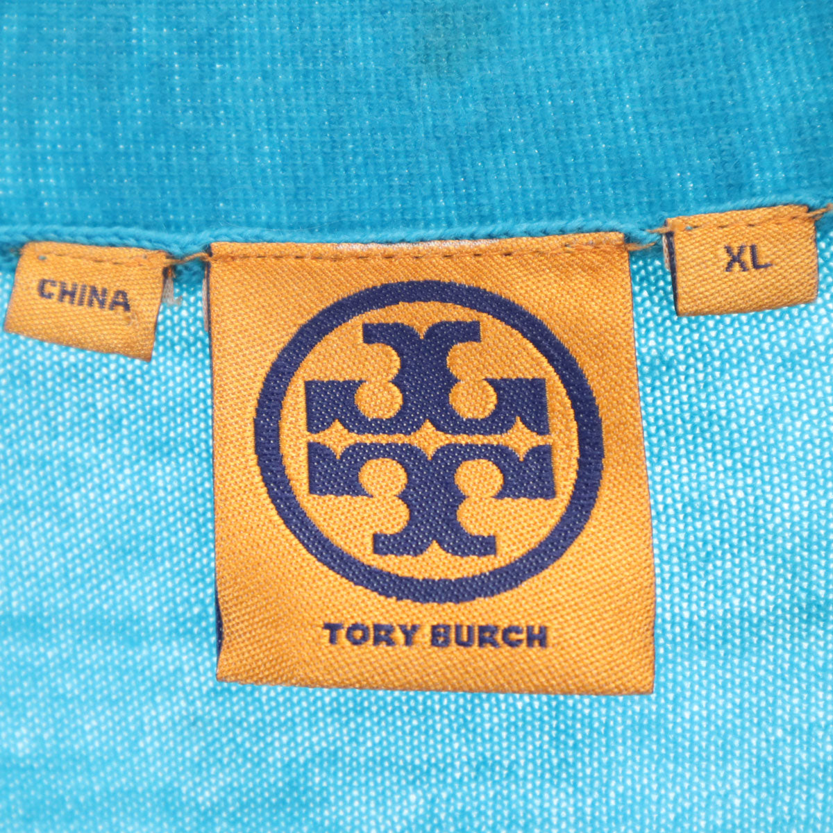 Tory Burch トリーバーチ 長袖 Vネック ニットカーディガン XL 水色 レディース