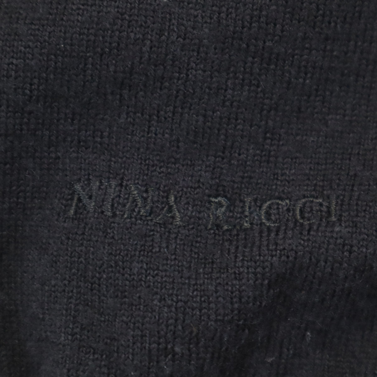 NINA RICCI ニナリッチ イタリア製 長袖 ニットカーディガン M ブラック レディース