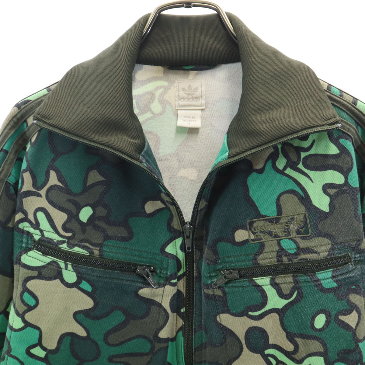 adidas Originals アディダスオリジナルス カモフラ柄 セーフティ トラックジャケット S/M グリーン系 ジャージ メンズ