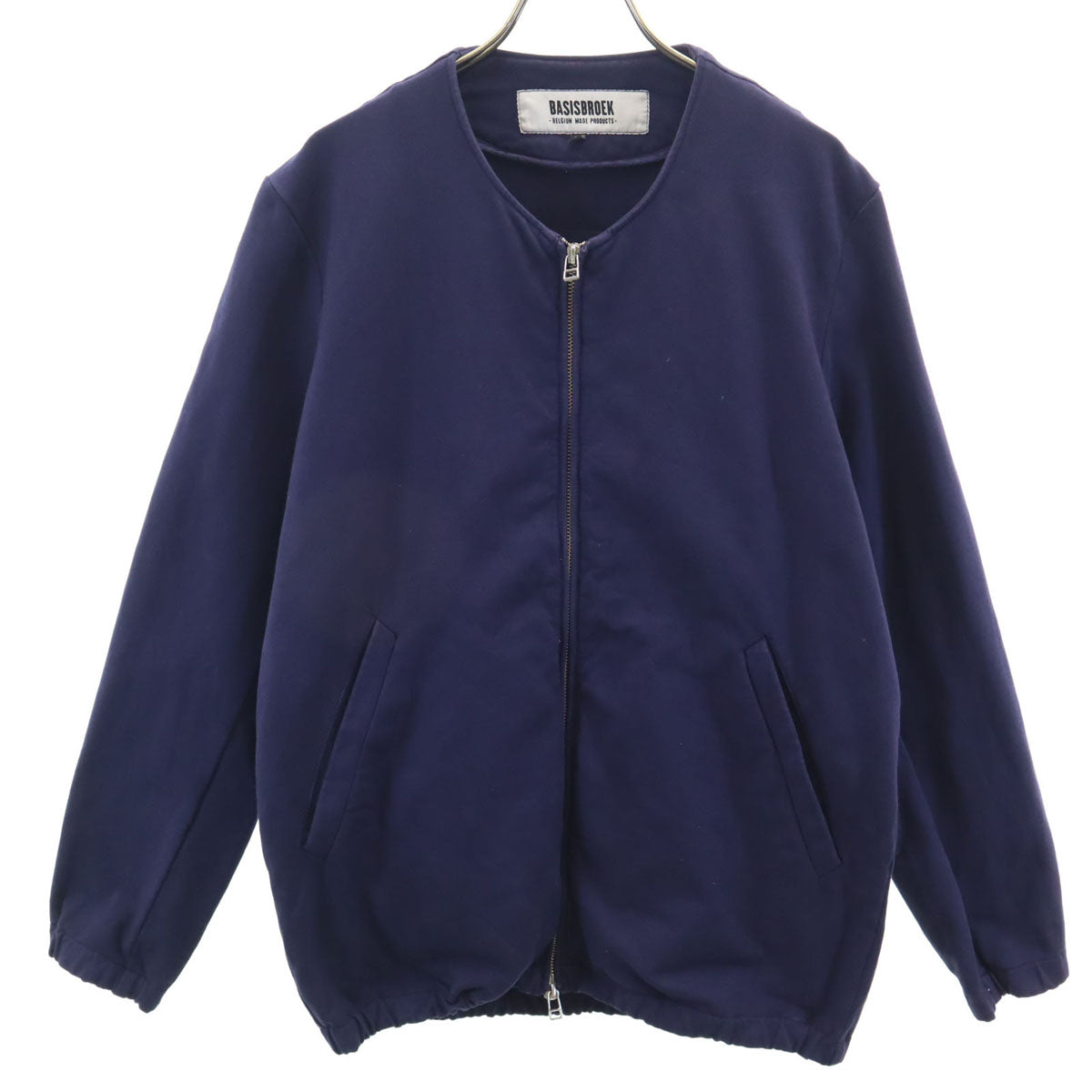BASISBROEK バージスブルック ノーカラージャケット 2 ネイビー メンズ