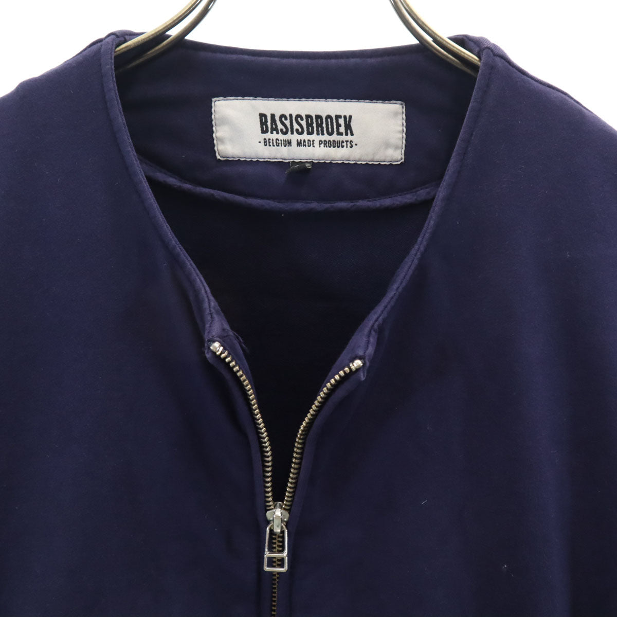 BASISBROEK バージスブルック ノーカラージャケット 2 ネイビー メンズ
