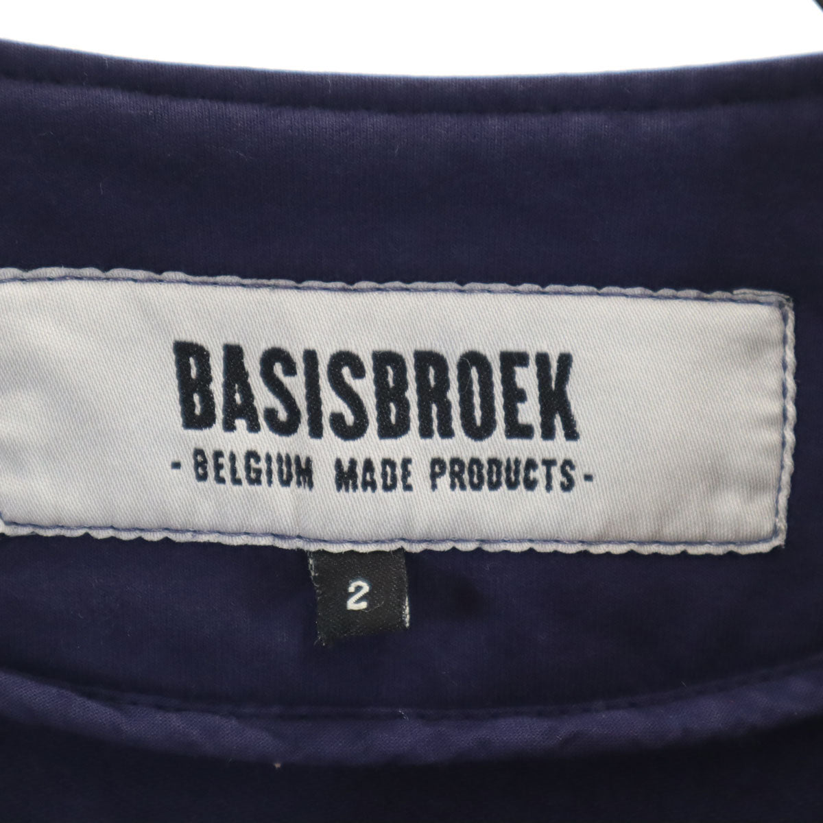 BASISBROEK バージスブルック ノーカラージャケット 2 ネイビー メンズ